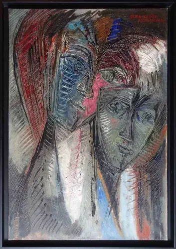 Olga Klein-Astachan. Visage africaniste au masque. Achat art, achat tableau, décoration