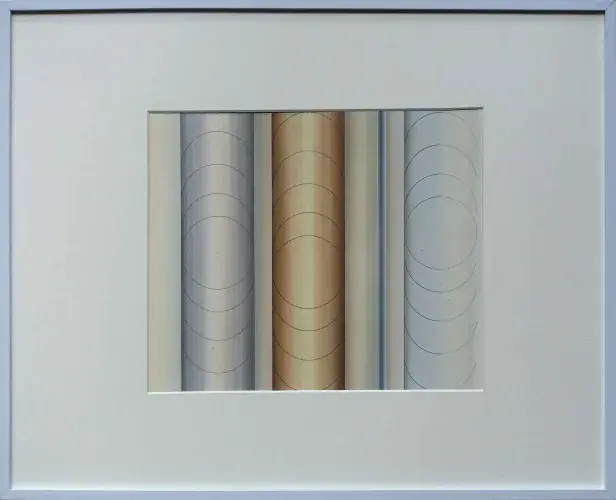 Peirre legendre. Composition aux cylindres. technique mixte. Achat tableau décoration art moderne