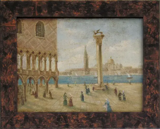 achat tableau peinture Venise Place du Palais des Doges. Ecole italienne.