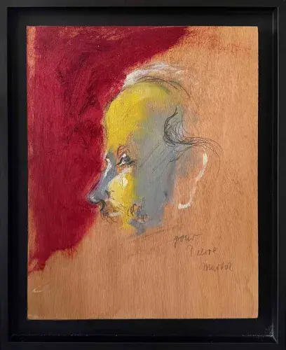 Martha Kuhn-Weber. Portrait au front jaune. Achat tableau, achat expressionnisme allemand,