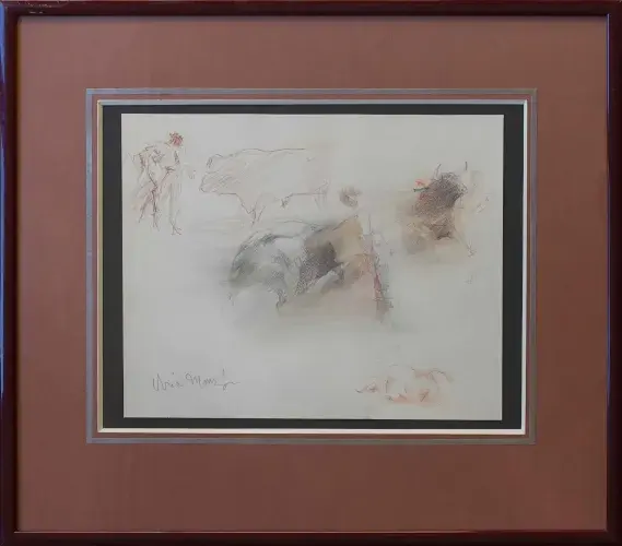 Uria Monzon. La corrida. Dessin. achat tableau décoration corrida