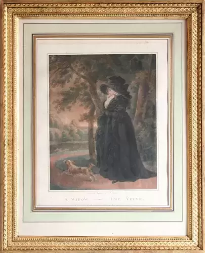 achat tableau gravure XVIIIème siècle A widow- Une veuve