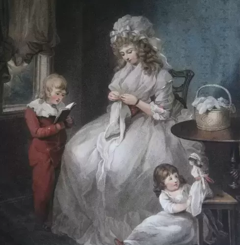 achat tableau gravure XVIIIème siècle A wife - Une femme mariée