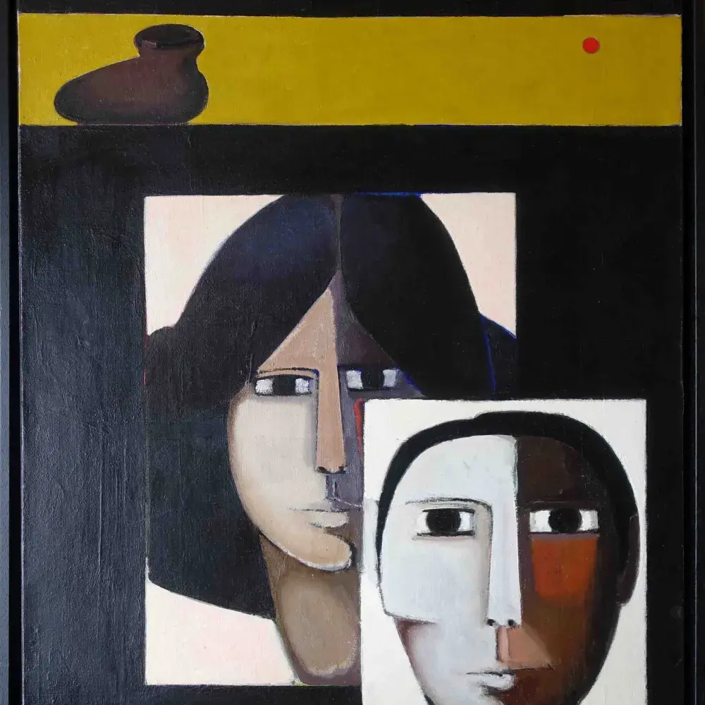 Antonio Guansé. Double portrait. Ecole de Paris.Achat art, achat tableaux, décoration