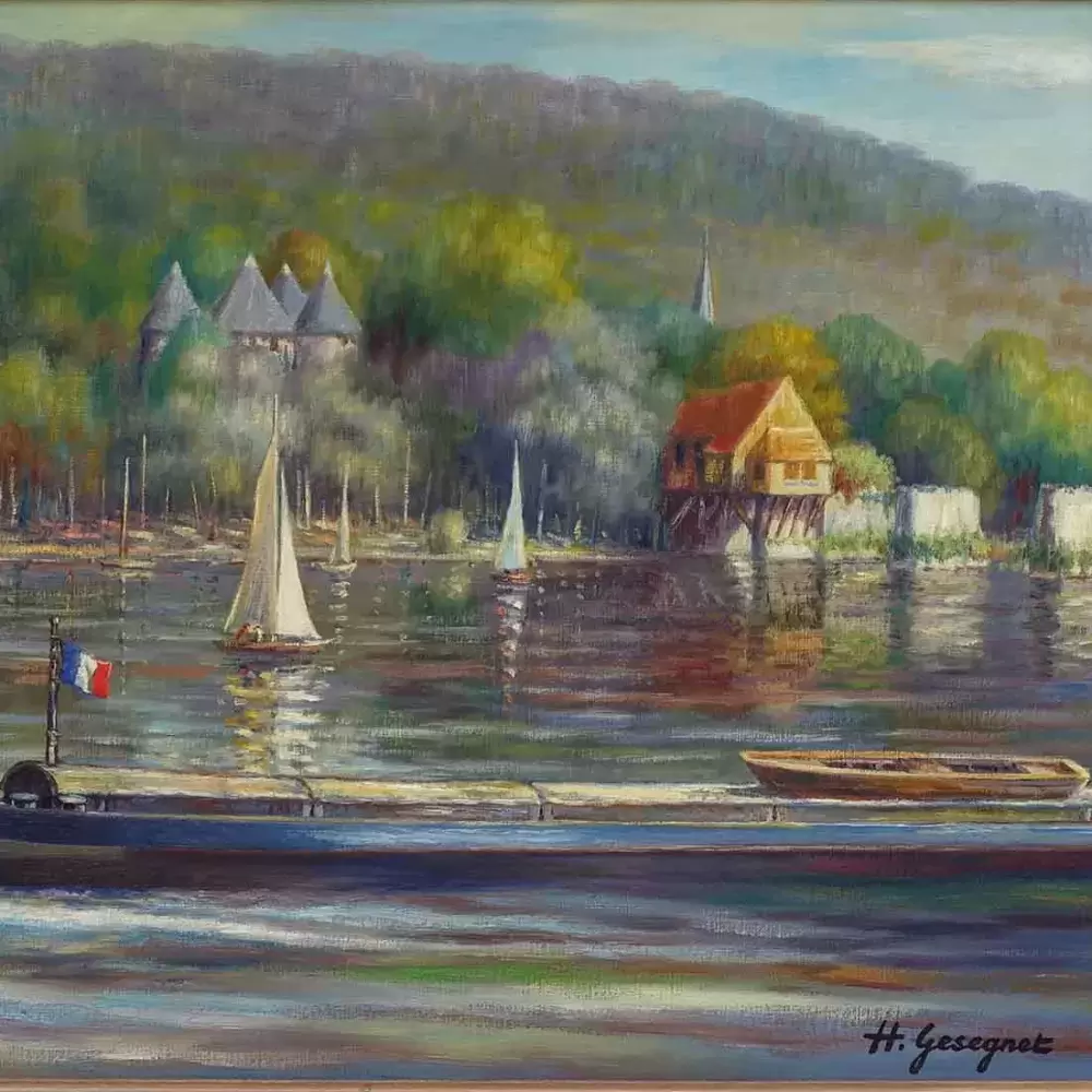 Henri Gesegnet. Péniches et voiliers à Vernon