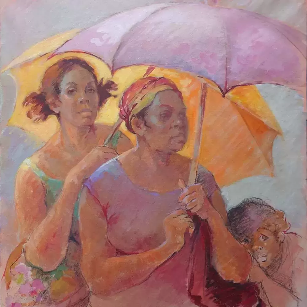 Les parapluies. Jacqueline Tollet-Loëb. Art achat décoration