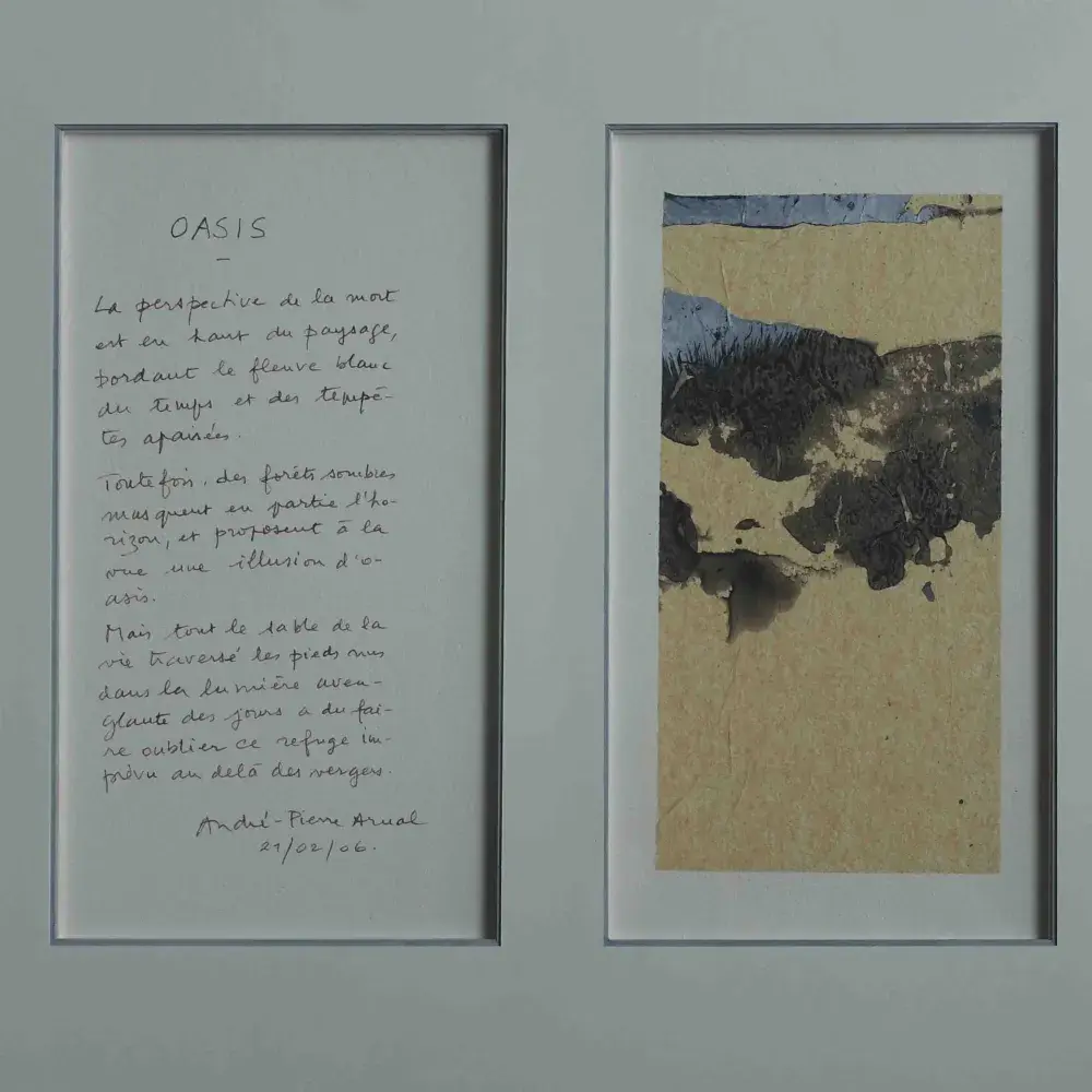 André-Pierre Arnal. Oasis. Collage et encre. Achat art, achat tableau