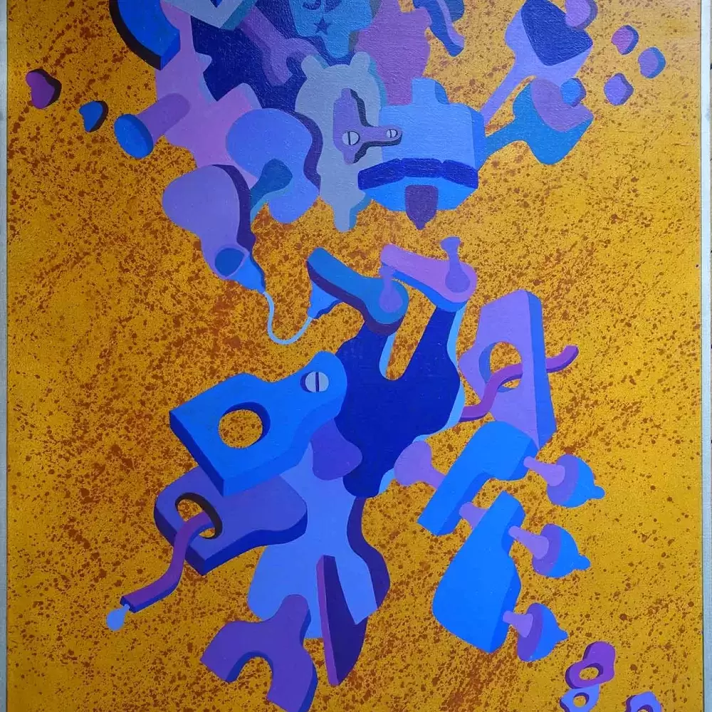 La mecque du Blues vue par Jean Berthier, avec les couleurs psychédéliqes évoquant l'effervescence de Chicago.