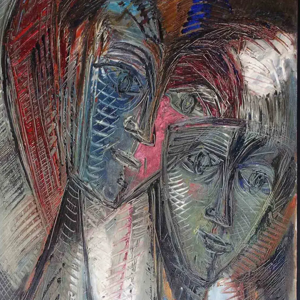 Olga Klein-Astrachan. Visage africaniste au masque. Achat art, achat tableau, décoration
