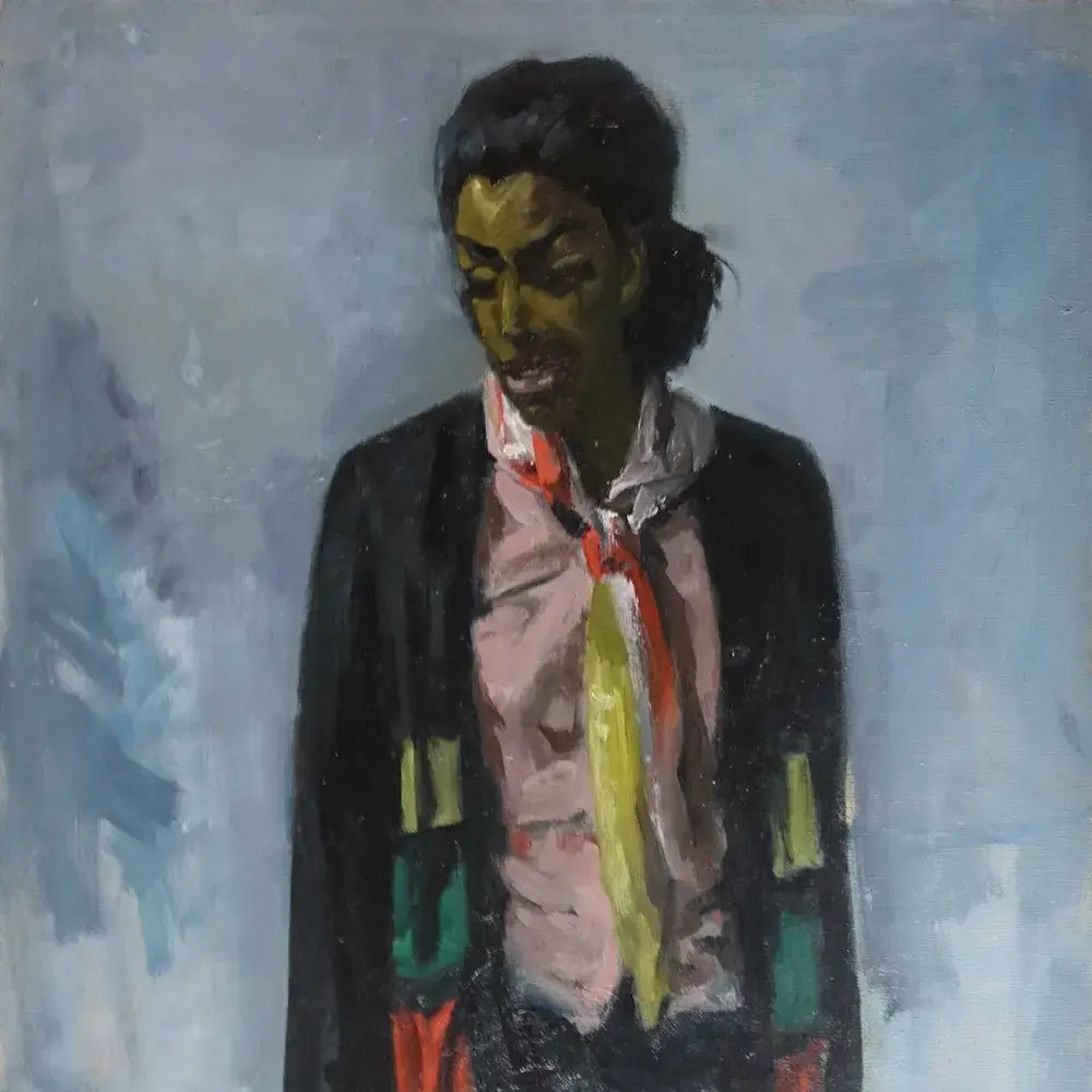 Antoine Allard. Huile sur toile. Tristesse. Congo. 1955