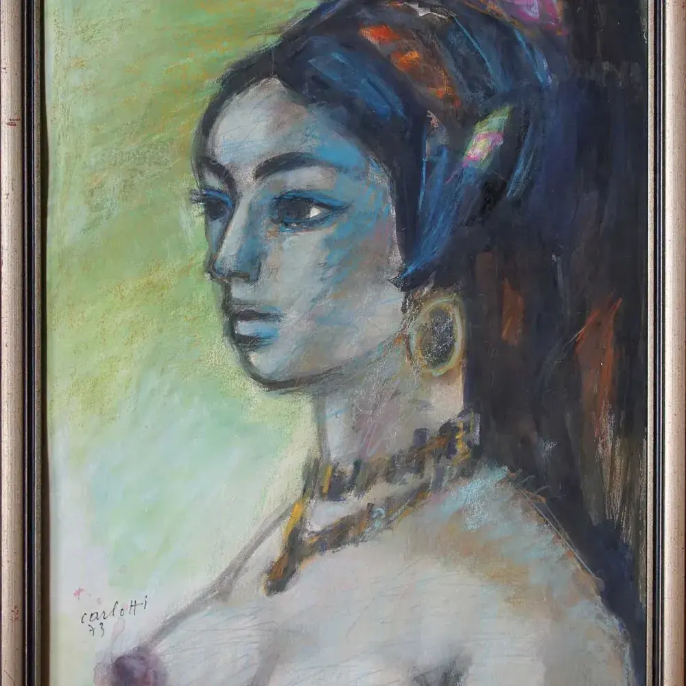 JEAN-ALBERT CARLOTTI. Nu en buste. Pastel