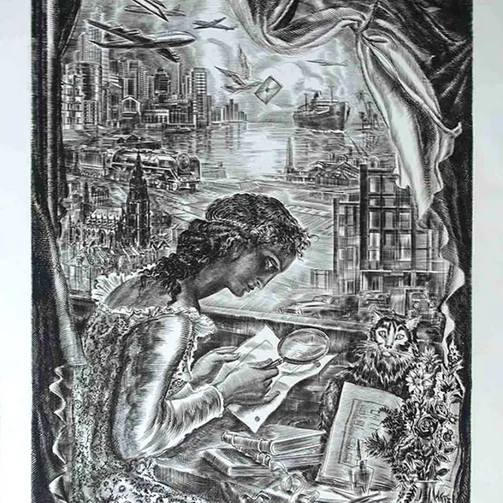 Albert Décaris. Allégorie de la poste. Achat gravure, Achat art, décoration achat gravure, achat multiple