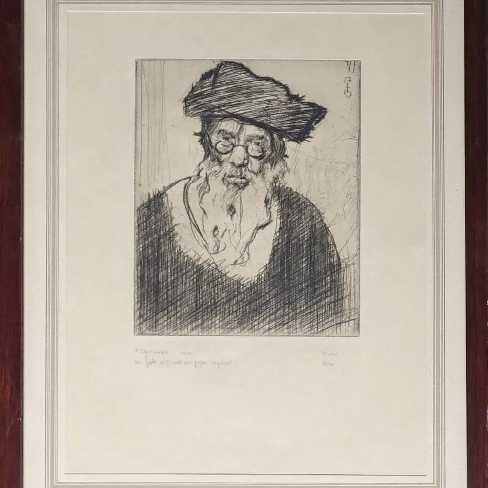Frank Brangwyn. Le rabbin. 3ème état. achat art décoration judaïca 