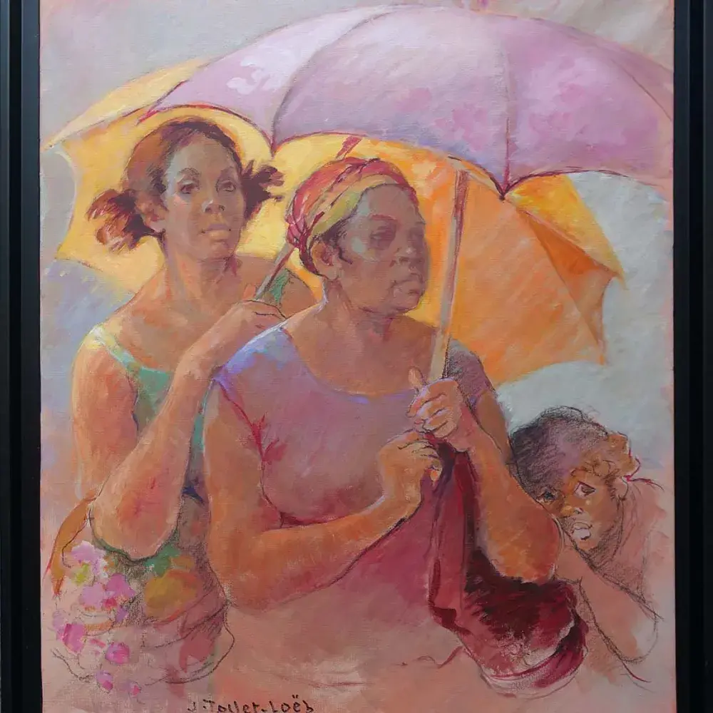 Les parapluies. J. Tollet-Loëb. Achat art, achat tableau, achat décoration