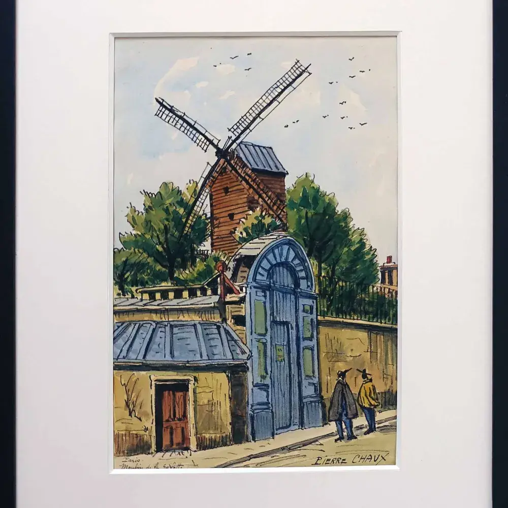 Pierre Chaux. Paris, Moulin de la Galette. Achat tableau art décoration.