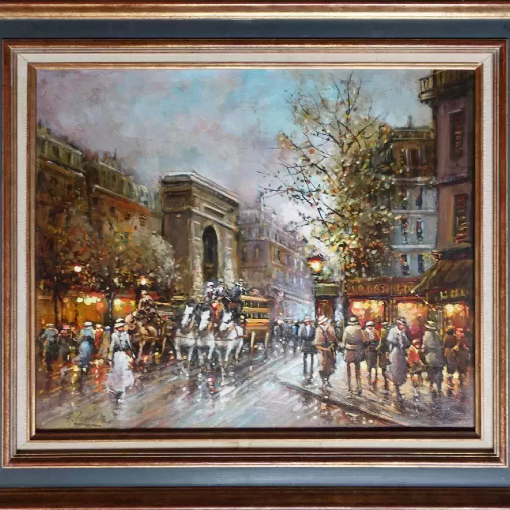 Paris.La porte Saint-Denis à la Belle Epoque. Armand Lecomte.