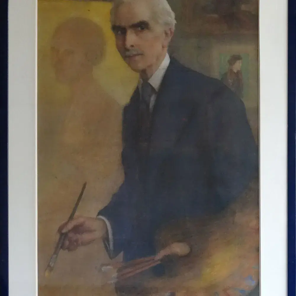achat tableau peinture Autoportrait à la palette d'Henri d'Estienne
