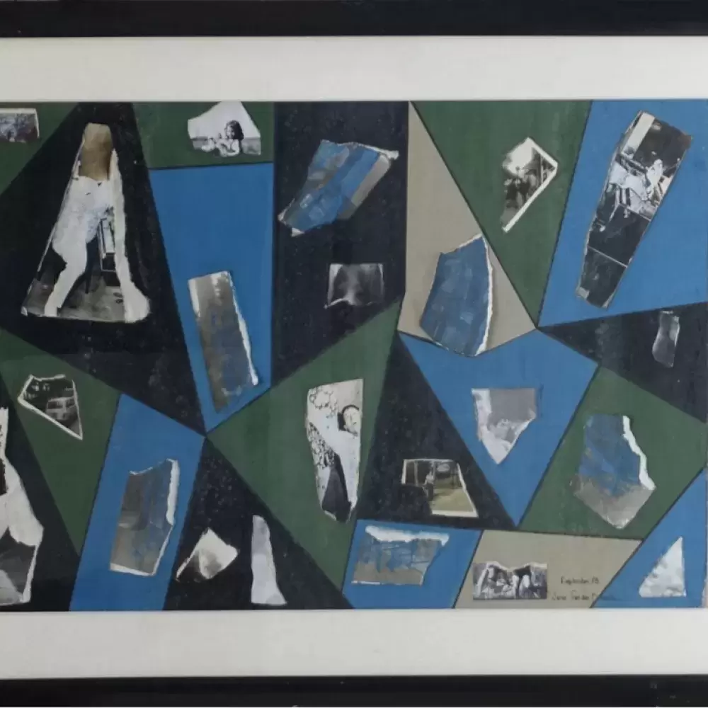 Achat tableau collage décoration janie van den driessche lettrisme