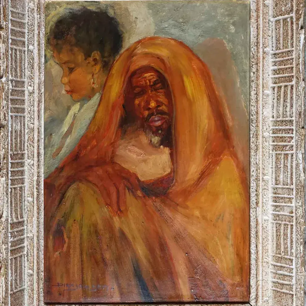 Dick Jansen, Berbère marocain et sa fille, achat art, tableaux, décoration