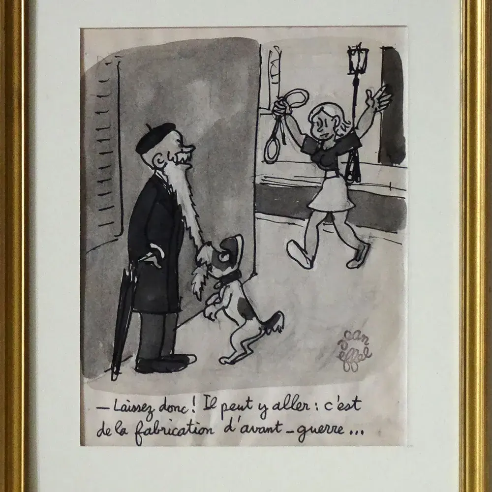 achat tableau dessin humour Fabrication d'avant-guerre de Jean Effel