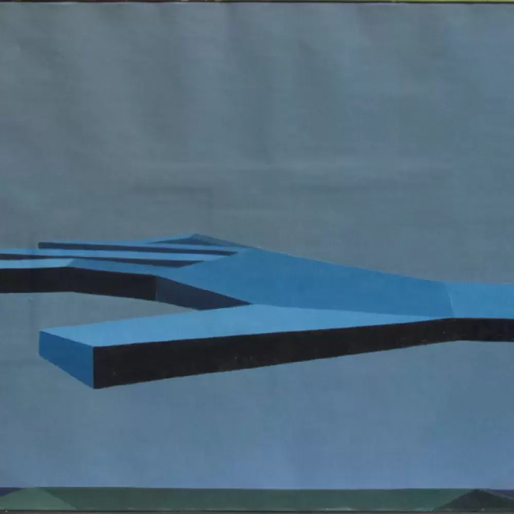 Huile sur toile La main bleue d'Andrée Pollier Achat tableau peinture