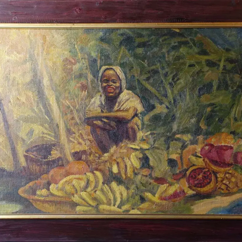 Marché africain. Achat tableau art décoration