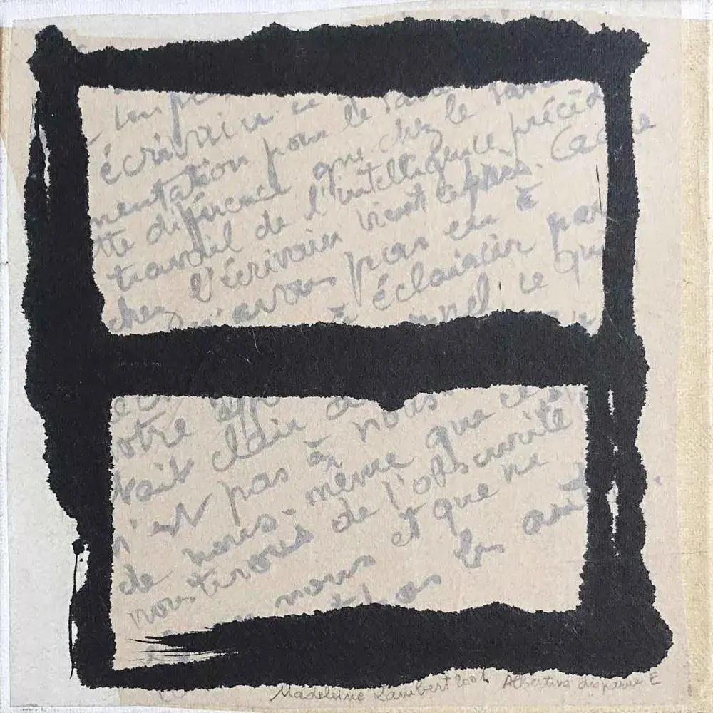 Madeleine Lambert. Albertine disparue E, collage, cadeau décoration art abstrait