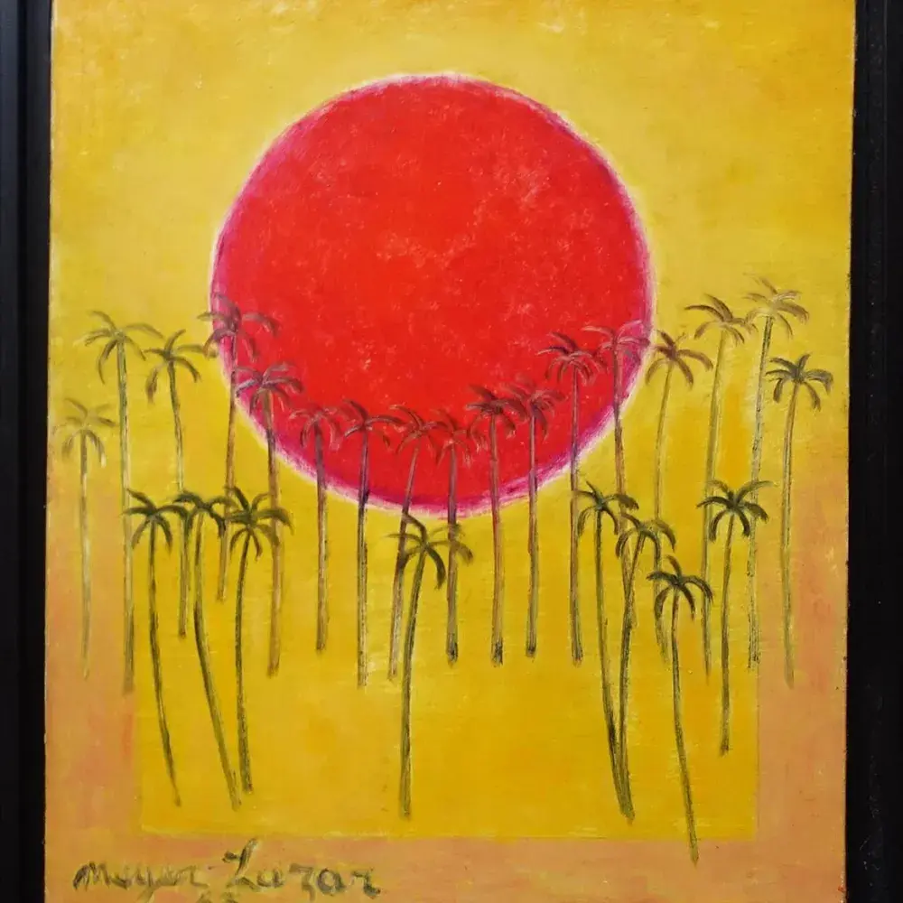 Lazar Mayer. Soleil jaune. HST. Acaht tableau, achat art, décoration