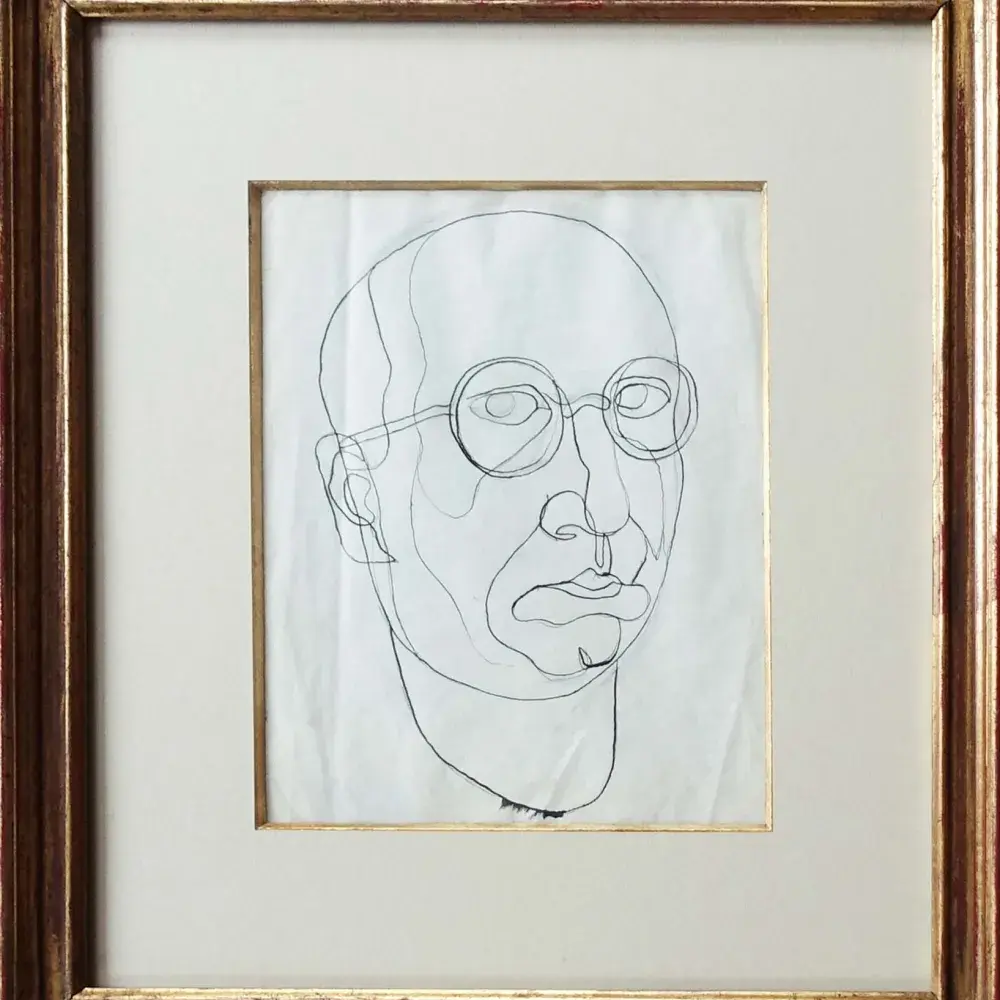 Manuel Rendon. Autoportrait (encre et crayon)