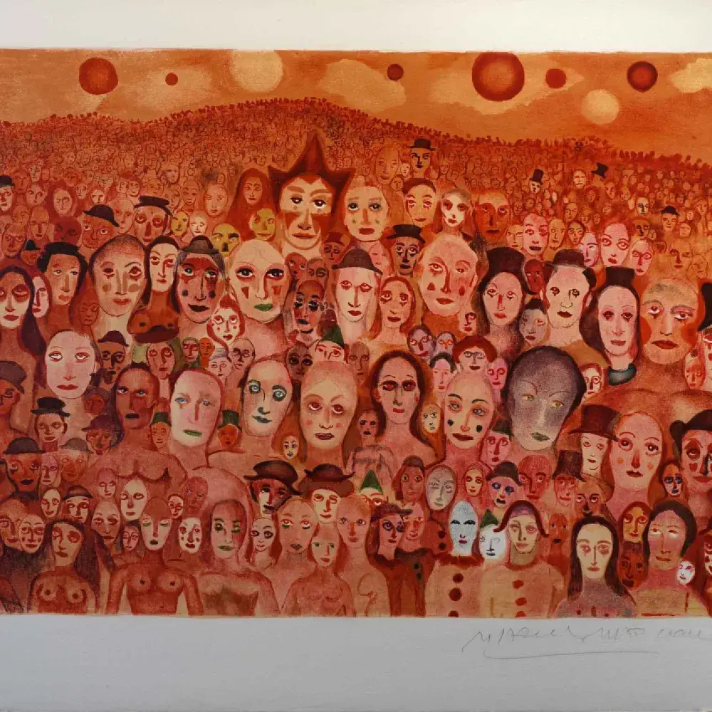 achat lithographie Les clowns d'après marcel marceau