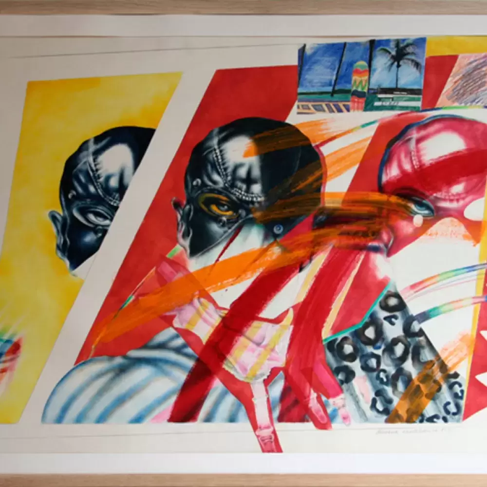 achat tableau peinture Masque de cuir et porte-jaretelle de Marzena Kawalerowicz