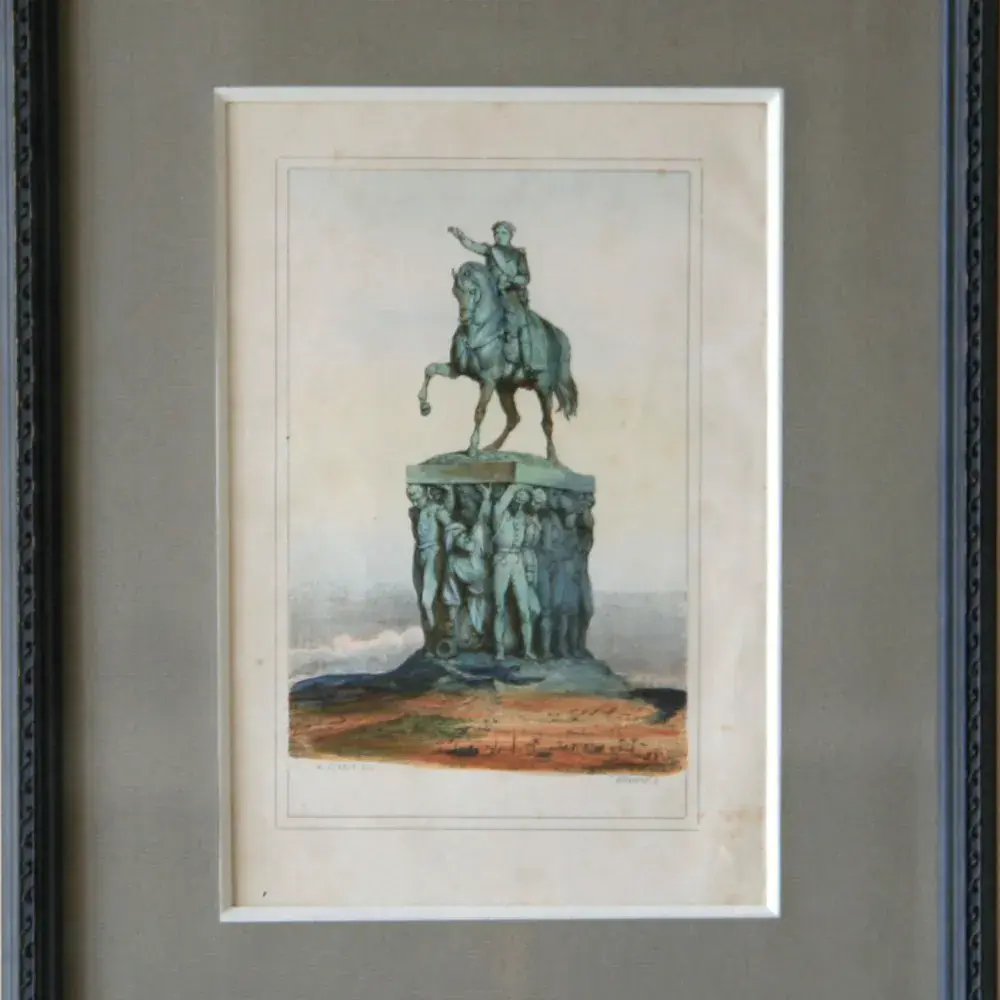 achat tableau gravure Monument à l'Empereur Horace Vernet