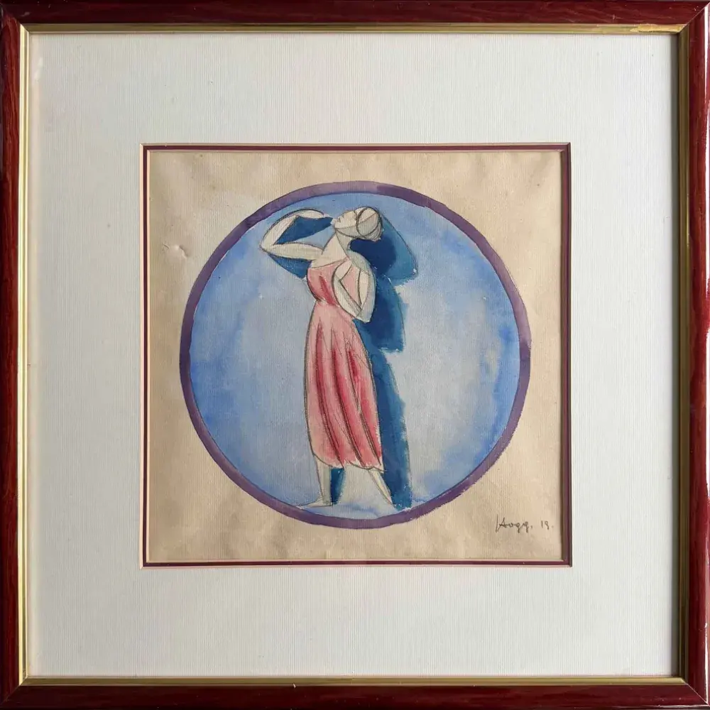 Driade de Paul Hogg. Aquarelle. Achat cubisme, achat danse