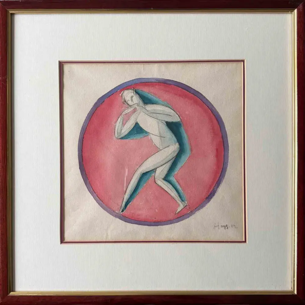 Paul Hogg. Le faune. 1919. Aquarelle. Achat cubisme, achat art déco, achat art années folles