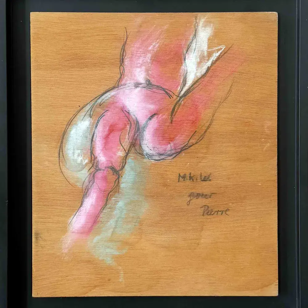 Martha Kuhn-Weber. Poupée rose. Technique mixte. Achat art, achat tableau, achat expressionnisme