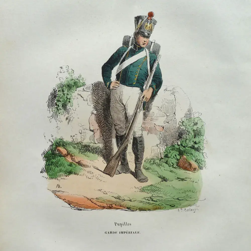 Napoléon bataille barrière Clichy 1814 Pupille. Garde impériale.