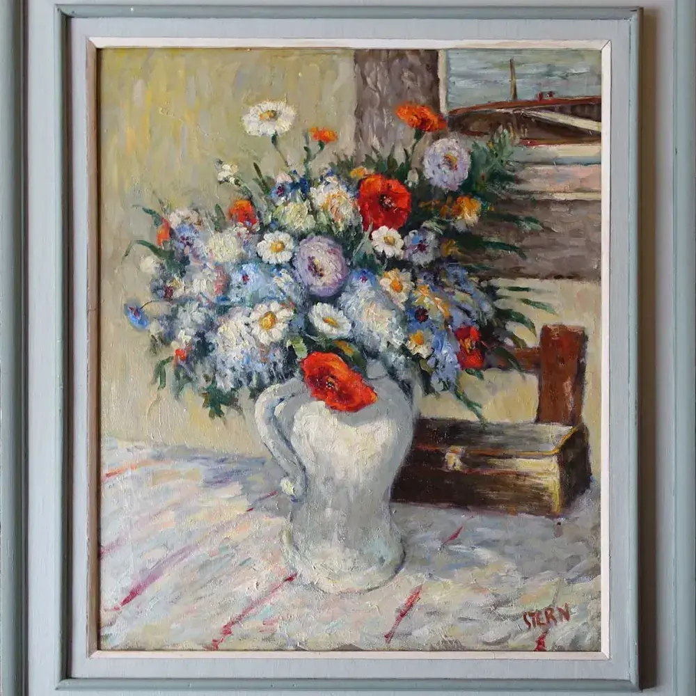 José Joseph Stern. Fleurs des Champs. Achat art, achat tableau, résistance passive.