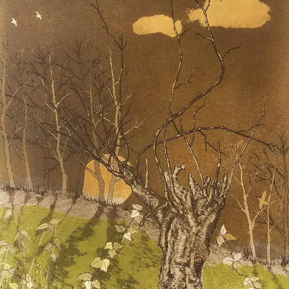 T. Ogaki. Les rides des saisons. Aquatinte. Achat gravure, achat art japonais, achat gravure japonaise, achat gravure paysage