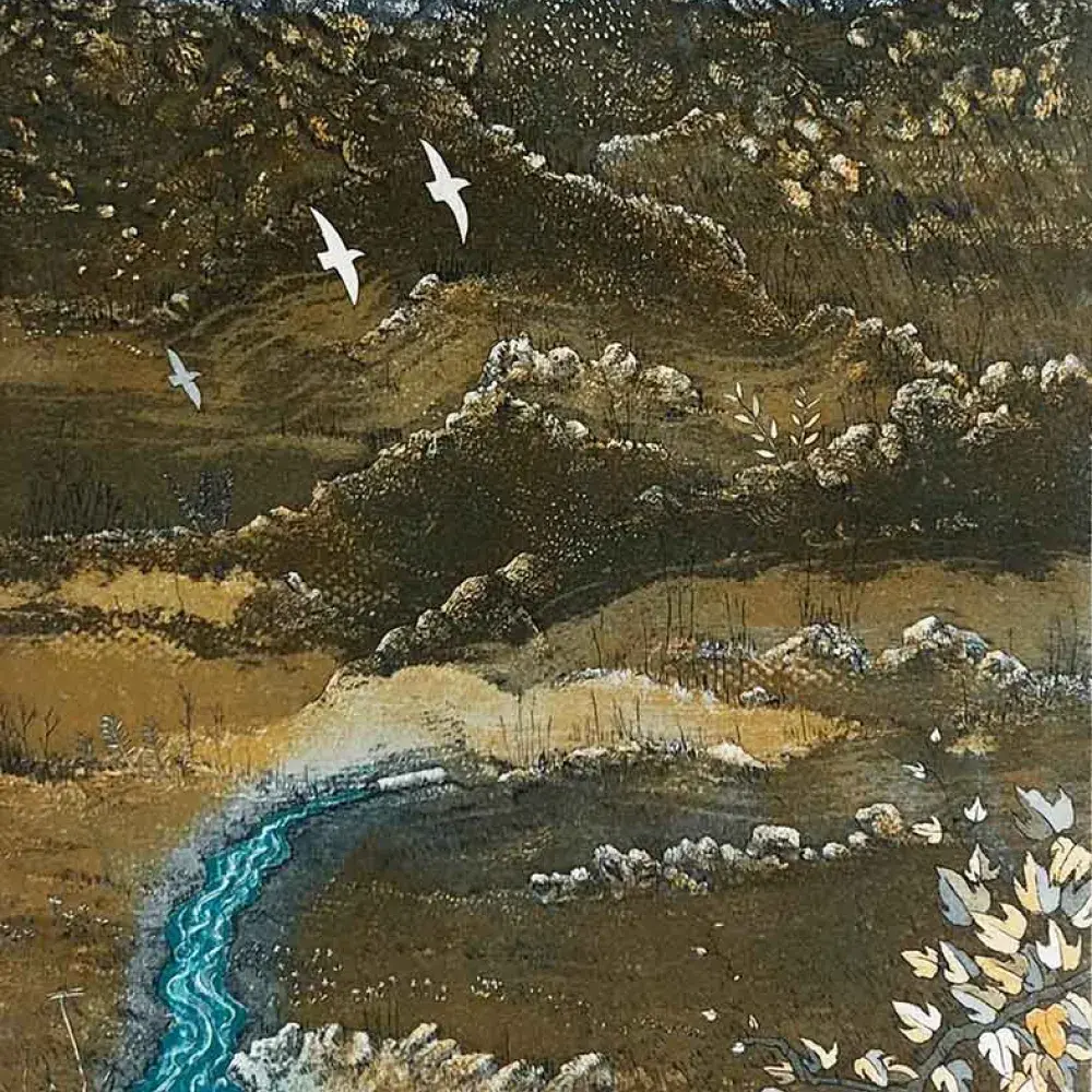 T. Ogaki. Près de la source. Gravure. Achat gravure, achat art japonais, achat gravure XXeme