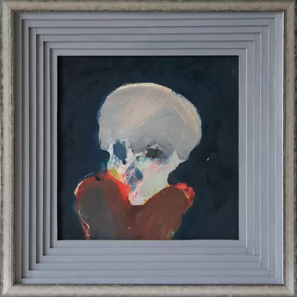 achat tableau peinture vanité Memento mori Crâne  de Jesse A. Fernandez