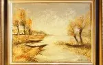 Aimé André Steinlen. Trois barques. Achat tableau, achat art, décoration