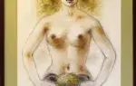 Carlotti, nu au capricorne, pastel; achat, art, décoration, achat tableau