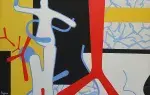 Fanjoux. Rythme et sport. Acylique sur panneau. Achat art, achat tableau sur le sport, achatdécoration tableau