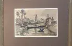 La Marne. Aquarelle de Fernand Herbo. Achat art, tableau, décoration