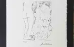 Modèle accroupi, sculpture de dos et tête barbue. Picasso. Suite Vollard