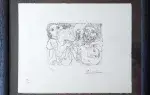 Minotaure, buveur et femmes. Suite Vollard édition Spadem 1973. Lithographie.