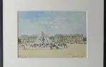 Pierre Chaux. La place de concorde un jour d'été. Aquarelle, tableau, achat décoration, Paris