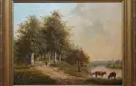 Andries Wiemans. Paysage au dessinateur. Achat école hollandaise, achat art XIXeme, achat tableau, art pour décoration