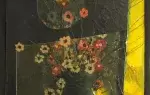 achat tableau peinture décoration bouquet-de-fleurs-aux-reflets-jaunes-de-abdellatif-aldine