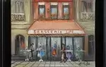 Michel pabois. Huile sur toile. La Brasserie Lipp. Achat tableau décoration